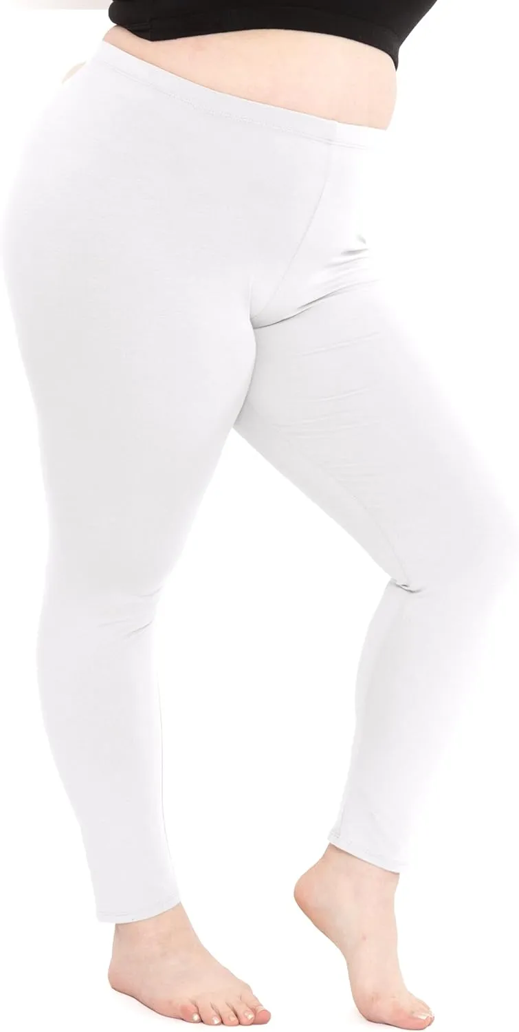 STRETCH IS COMFORT Women's Plus Size Knee & Full Length Cotton Leggings | X-Large - 7X