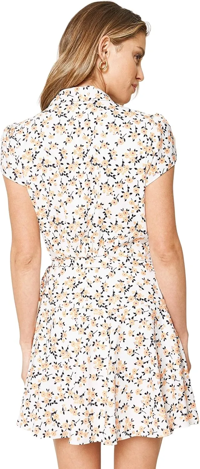 Sugar Lips Women's Sunday Floral Mini Wrap Dress
