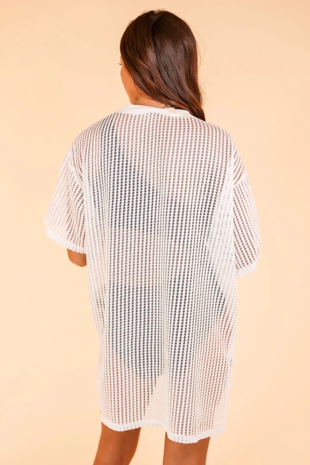 Summer Groove White Mesh Coverup