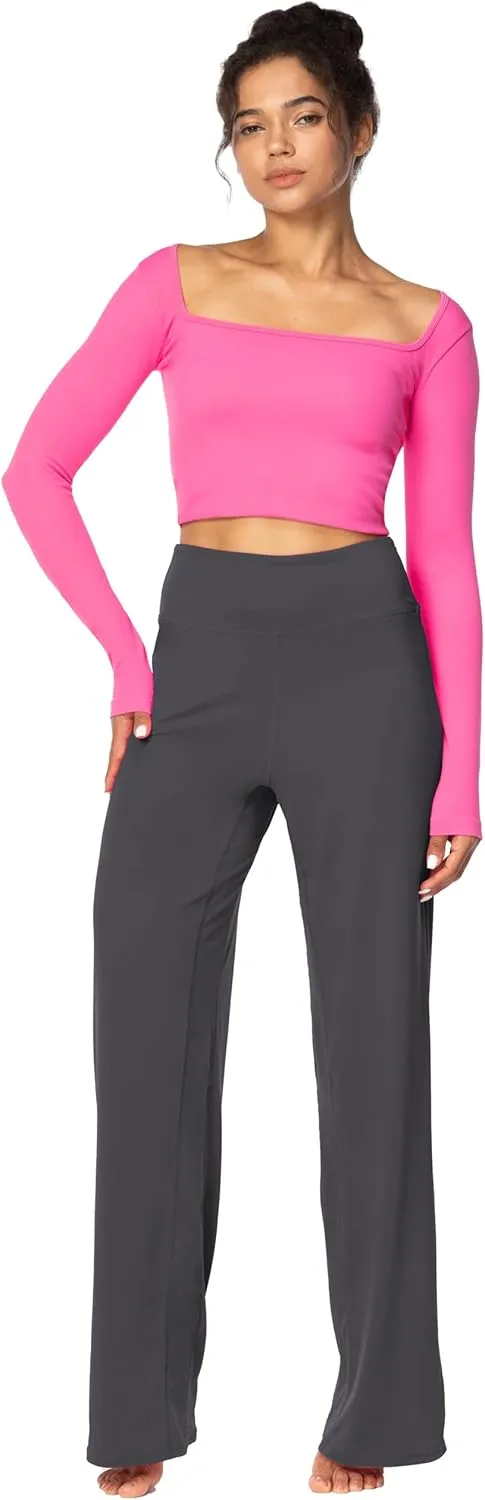 Sunzel Yoga Pants for Women Straight Wide Leg High Waisted Lounge Pants