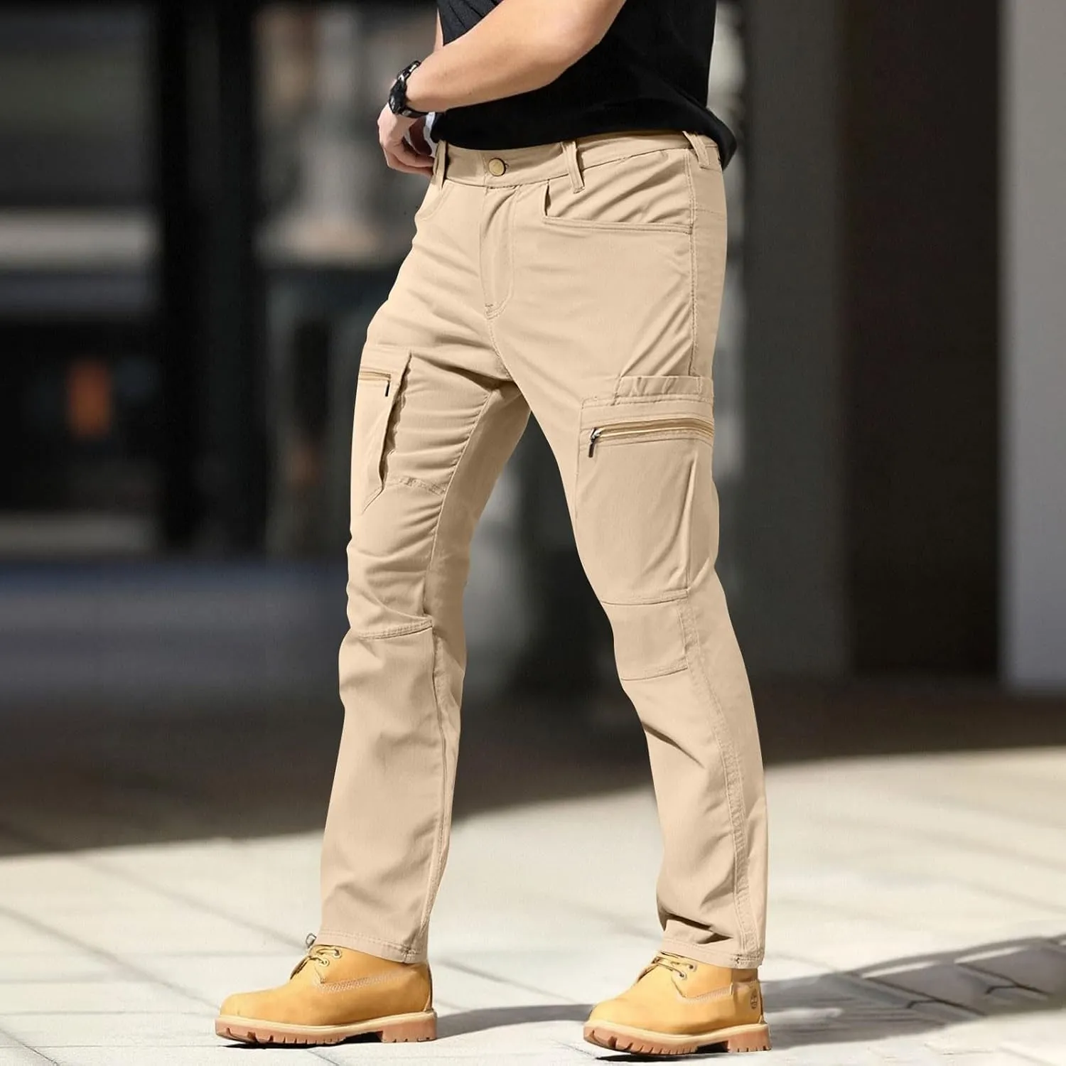 Tactical Cargo Pants for Men Slim Fit Water Resistant Quick Dry Travel Pants Wrinkle Free Work Outdoor Hiking Trousers