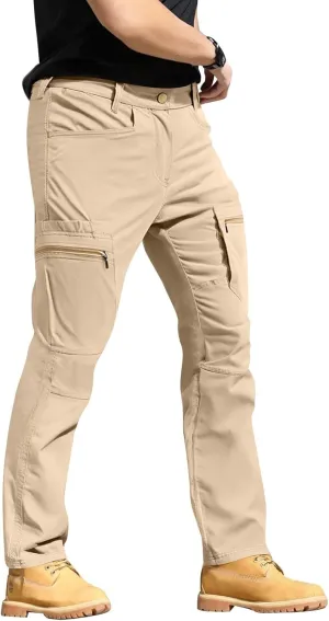 Tactical Cargo Pants for Men Slim Fit Water Resistant Quick Dry Travel Pants Wrinkle Free Work Outdoor Hiking Trousers
