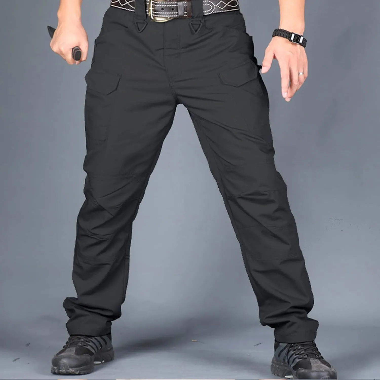 Tactical Pants for Men Stretch Resistant Hiking Cargo Pants Multi-Pockets Stretch Waterproof Quick Dry Work Joggers