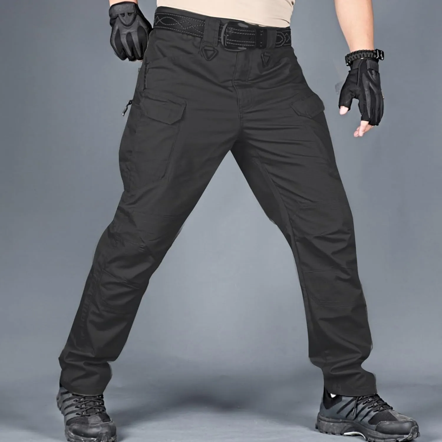 Tactical Pants for Men Stretch Resistant Hiking Cargo Pants Multi-Pockets Stretch Waterproof Quick Dry Work Joggers