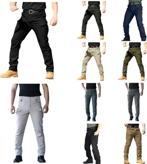 Tactical Pants for Men Water Resistant Hiking Cargo Pants Stretch Waterproof Quick Dry Outdoor Work Trousers Sweatpants