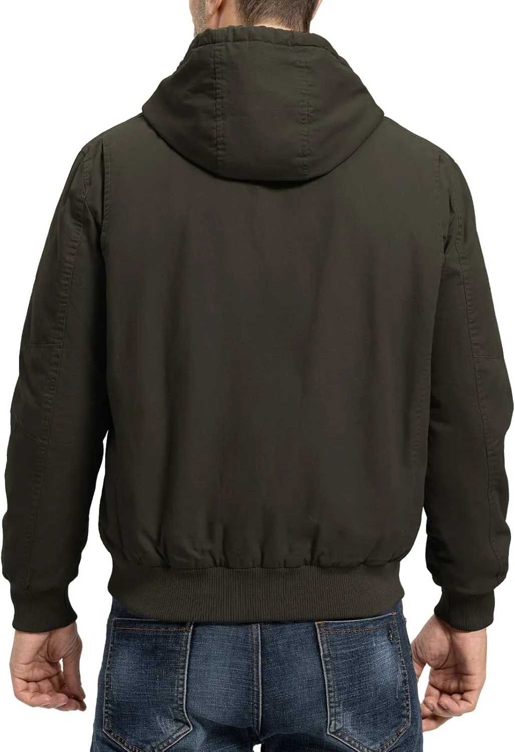 TBMPOY Men's Winter Jackets Hooded Work Cotton FLeece Lined Duck Coats Flannel Active Workwear Coat