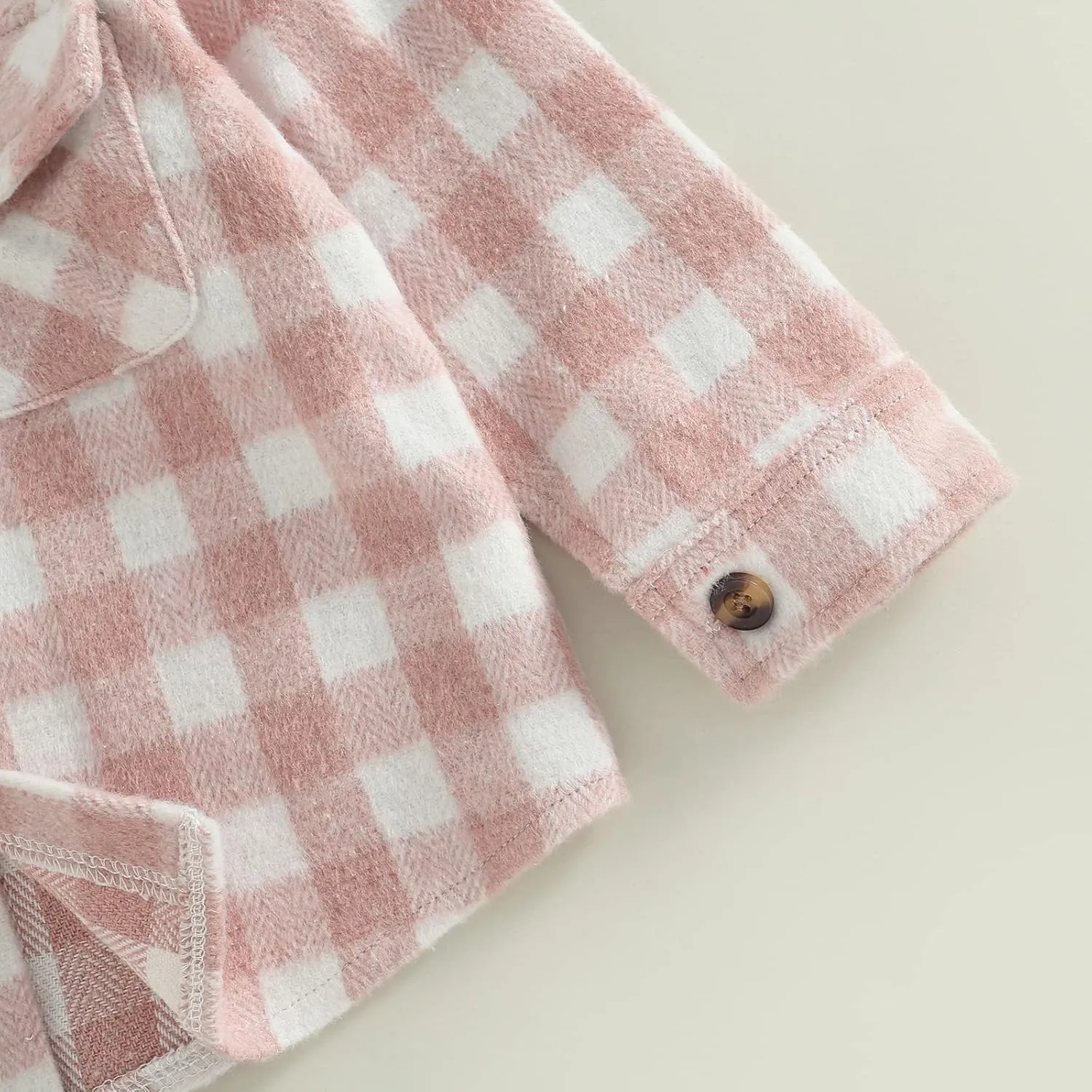 Toddler Baby Boys Girls Flannel Jacket Long Sleeve Lapel Button Down Plaid Shirts Jacket Coats Shacket Cardigan Top