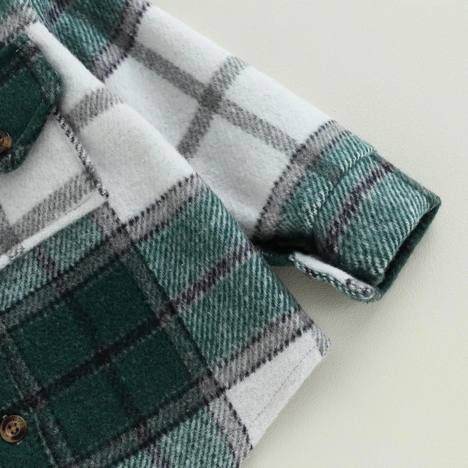 Toddler Baby Boys Girls Flannel Jacket Long Sleeve Lapel Button Down Plaid Shirts Jacket Coats Shacket Cardigan Top