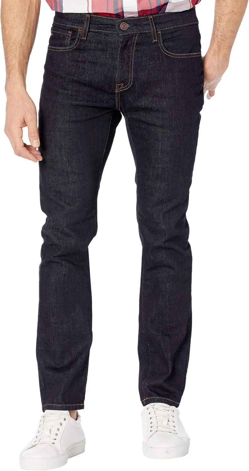 Tommy Hilfiger mens Slim Fit Stretch Jeans, Dark Rinse, 36W x 34L US