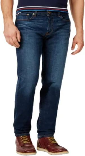 Tommy Hilfiger mens Slim Fit Stretch Jeans, Medium Rinse, 31W x 30L US