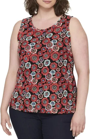 Tommy Hilfiger Women's Printed Sleeveless Floral Sportswear Top