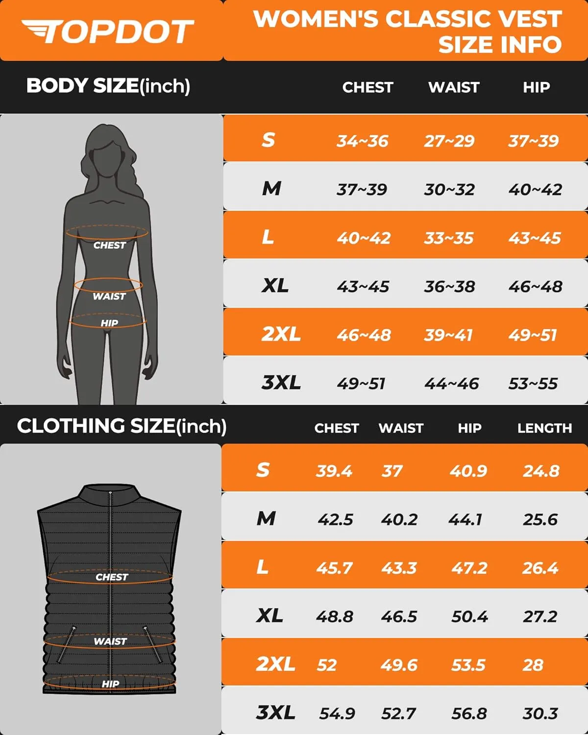 Topdot Heated Vest Women with 16000mAh 7.4V Battery Pack Included, Lights-Out Design 8 Heating Zones Women's Heated Vest
