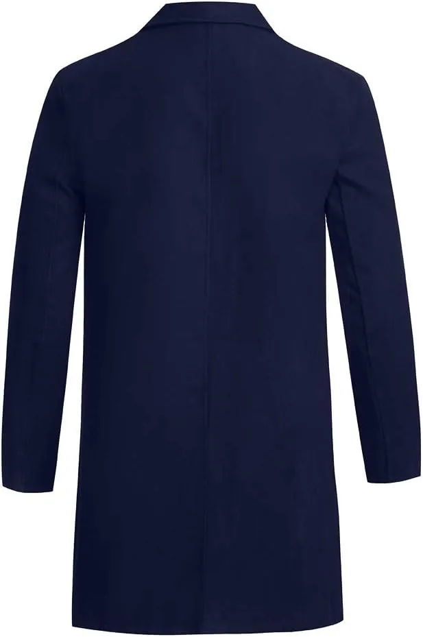 Trench Coat Men Men's Wool Trench Coat Long Premium Top Coat Overcoat Winter Business Suit