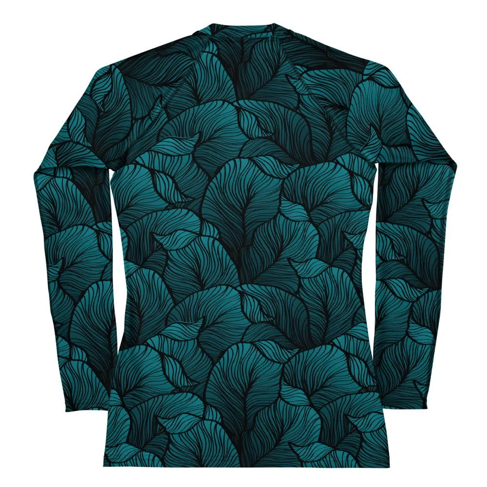 Tropical Rash Guard Women - Green surf rashguard