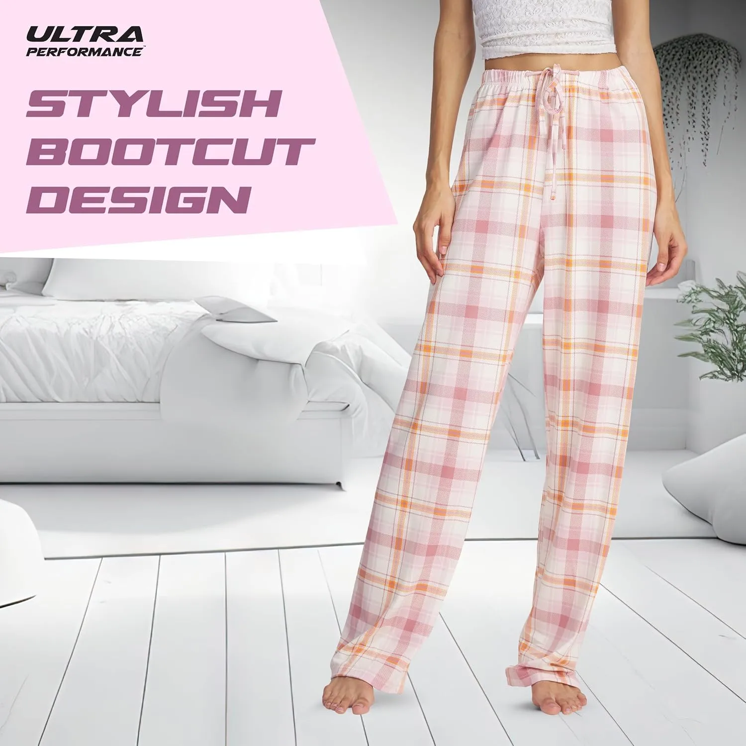 Ultra Performance Womens Pajama PJ Pants 3 Pack Lounge Bottoms Pajamas for Women (Avail in Plus Sizes)