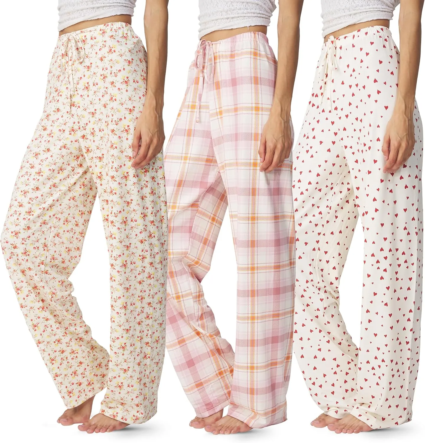 Ultra Performance Womens Pajama PJ Pants 3 Pack Lounge Bottoms Pajamas for Women (Avail in Plus Sizes)