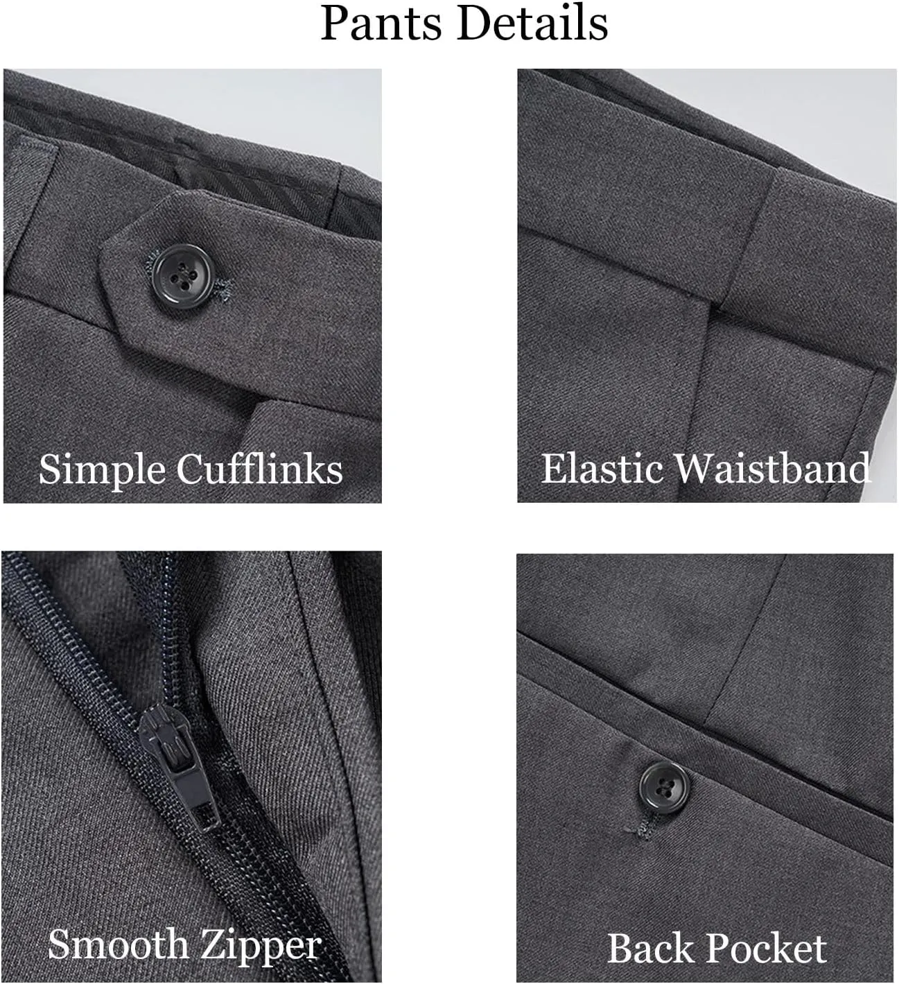 UNINUKOO Men's 3 Piece Suit Formal Dinner Classic Wedding Prom Regular Fit Peak Lapel Tuxedo for Men