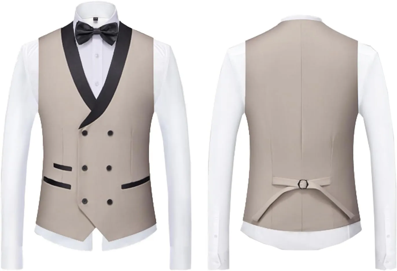 UNINUKOO Men's 3 Piece Suit Formal Dinner Classic Wedding Prom Regular Fit Peak Lapel Tuxedo for Men