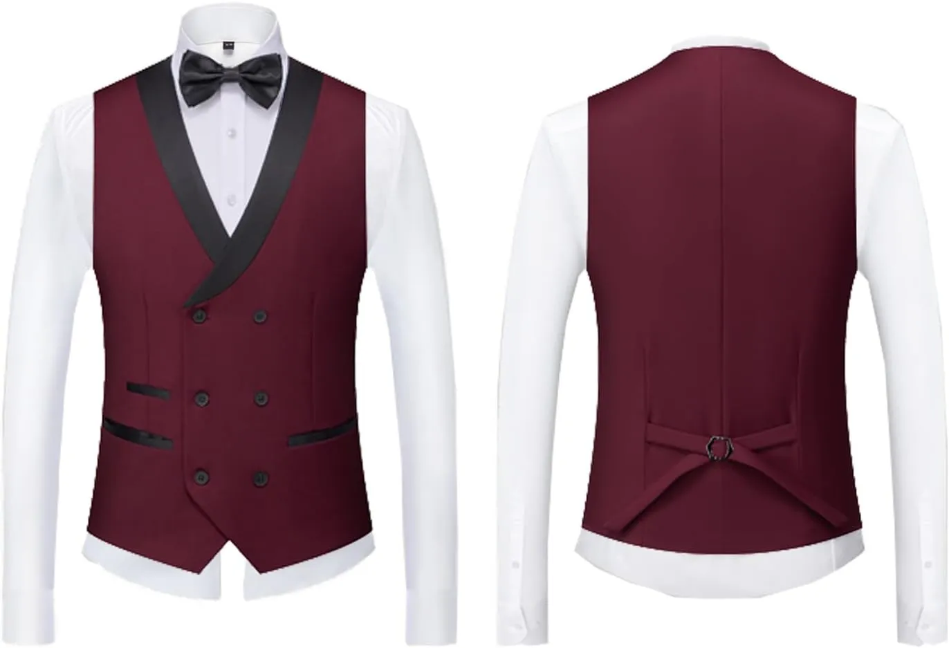 UNINUKOO Men's 3 Piece Suit Formal Dinner Classic Wedding Prom Regular Fit Peak Lapel Tuxedo for Men