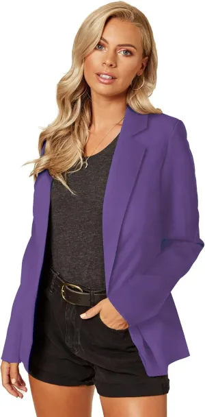 UNIQUE 21 Women's One Button Boyfriend Blazer for Work Casual - Ladies Jackets Outfits Suits for Work