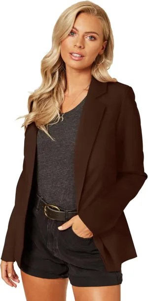 UNIQUE 21 Women's One Button Boyfriend Blazer for Work Casual - Ladies Jackets Outfits Suits for Work