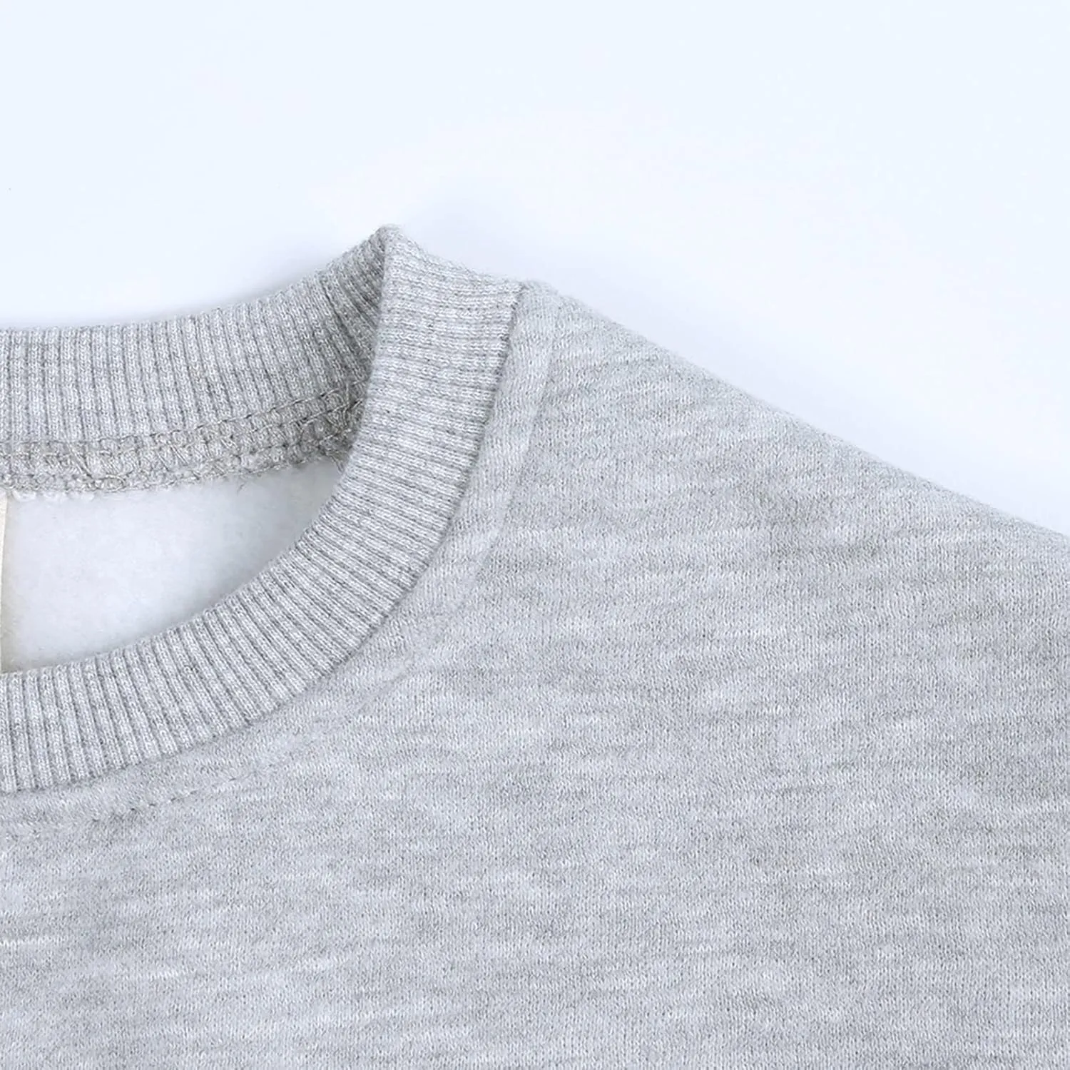 Unisex Kids Solid Fleece Tops Cotton Pullover Sweatshirt T-Shirt Toddler Crewneck Long Sleeve Sweater Blouse