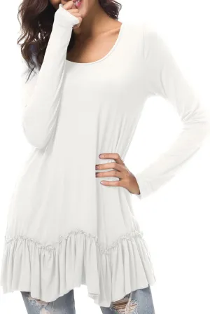 Urban CoCo Women's Casual T-shirt Solid Long Sleeve Tunic Tops