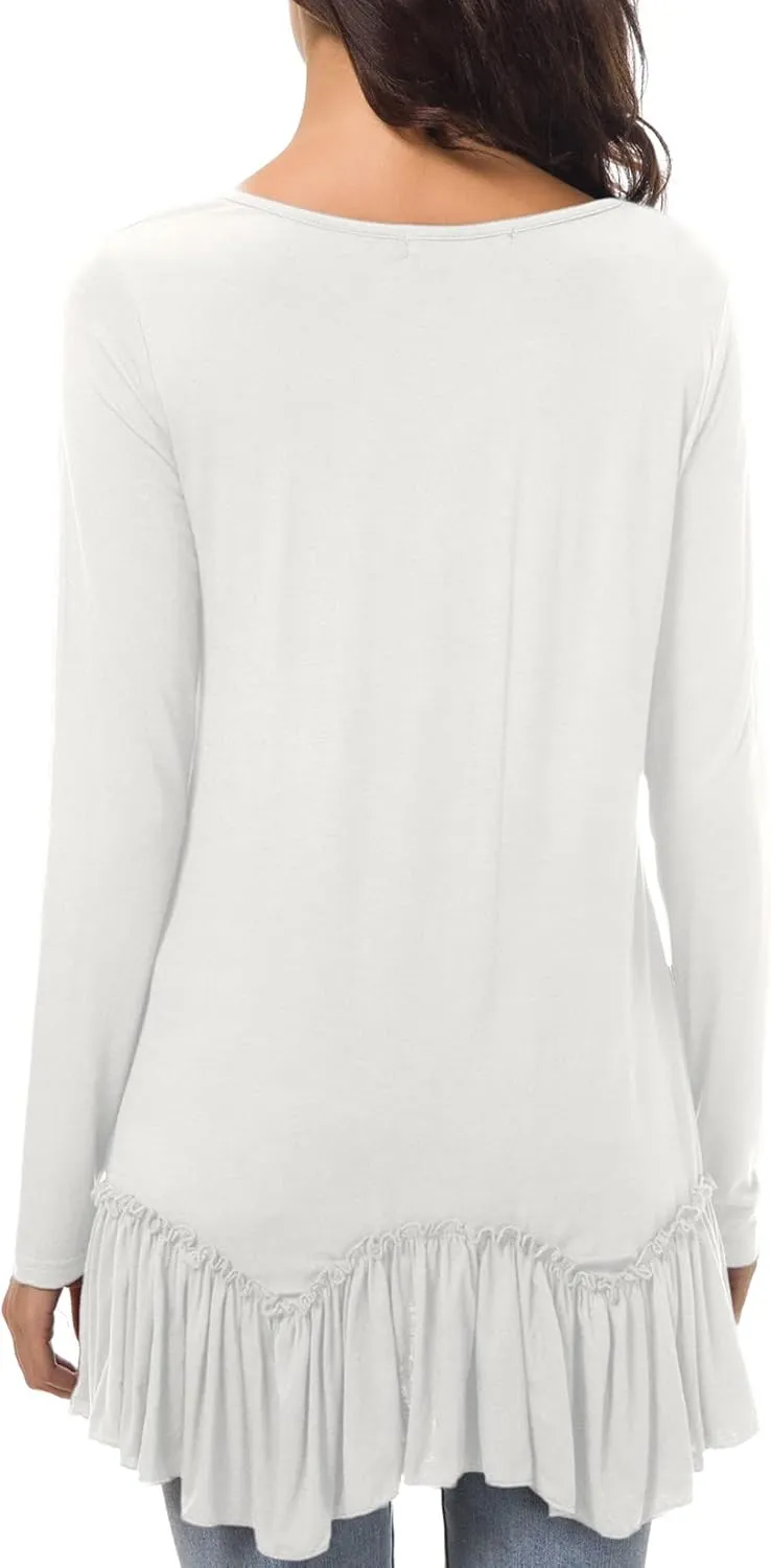 Urban CoCo Women's Casual T-shirt Solid Long Sleeve Tunic Tops
