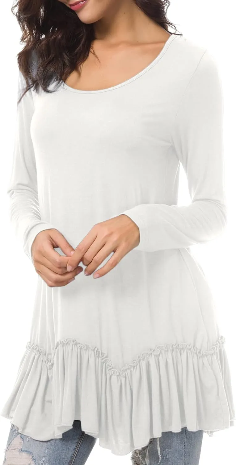 Urban CoCo Women's Casual T-shirt Solid Long Sleeve Tunic Tops