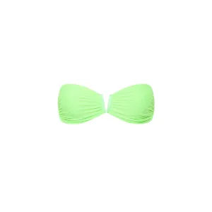 V Strapless Bandeau Bikini Top - Luau Lime Ribbed