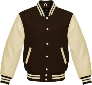 Varsity Baseball Letterman Bomber Wool & Half White Genuine leather sleeves Varsity Jacket