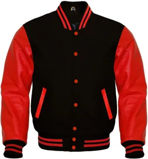 Varsity Letterman Baseball Retro Wool and Genuine Leather Sleeves Vintage Bomber Style Varsity Jacket