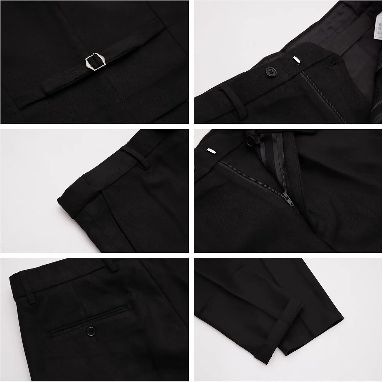 WEEN CHARM Men's Slim Fit 3 Piece Tuxedo Suit One Button Shawl Lapel Blazer Jacket Vest Pants Set