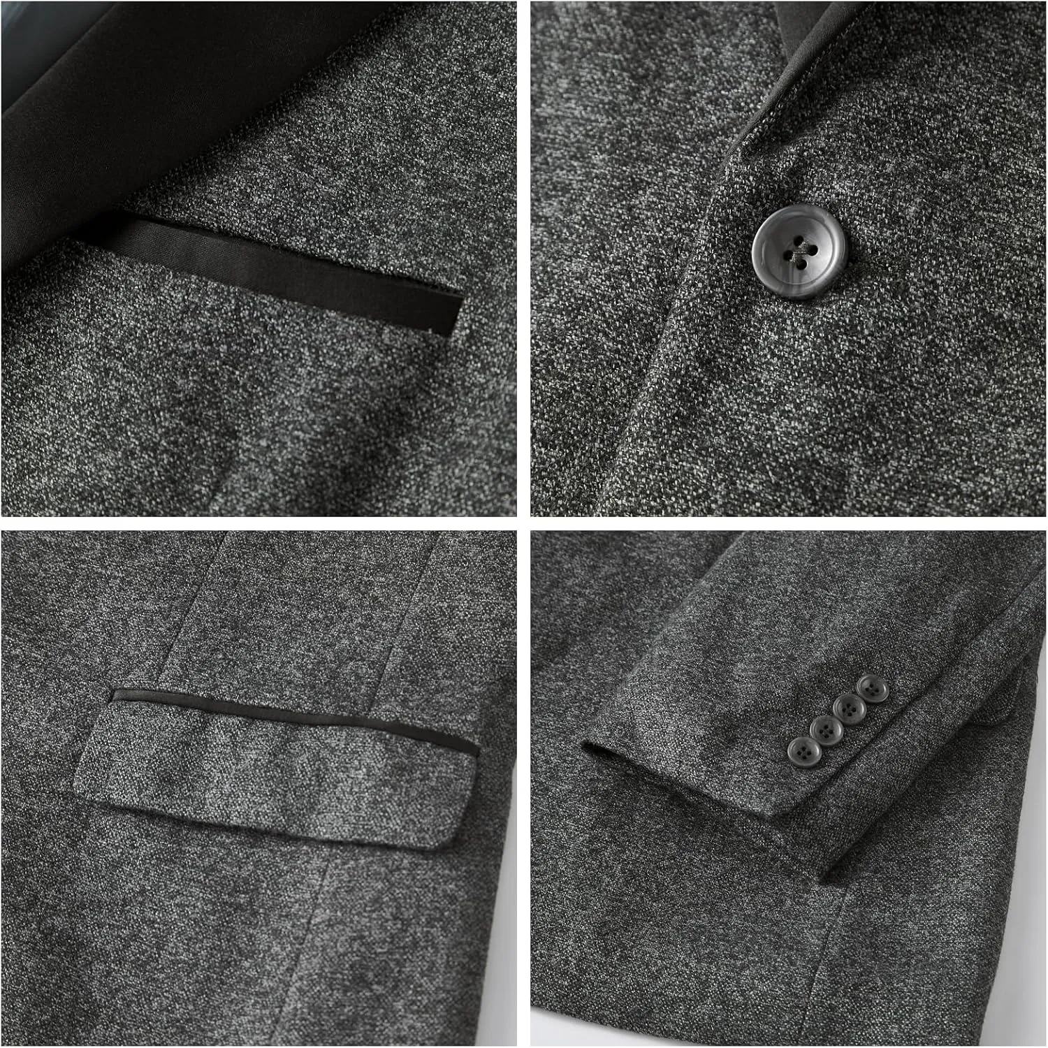 WEEN CHARM Men's Slim Fit 3 Piece Tuxedo Suit One Button Shawl Lapel Blazer Jacket Vest Pants Set
