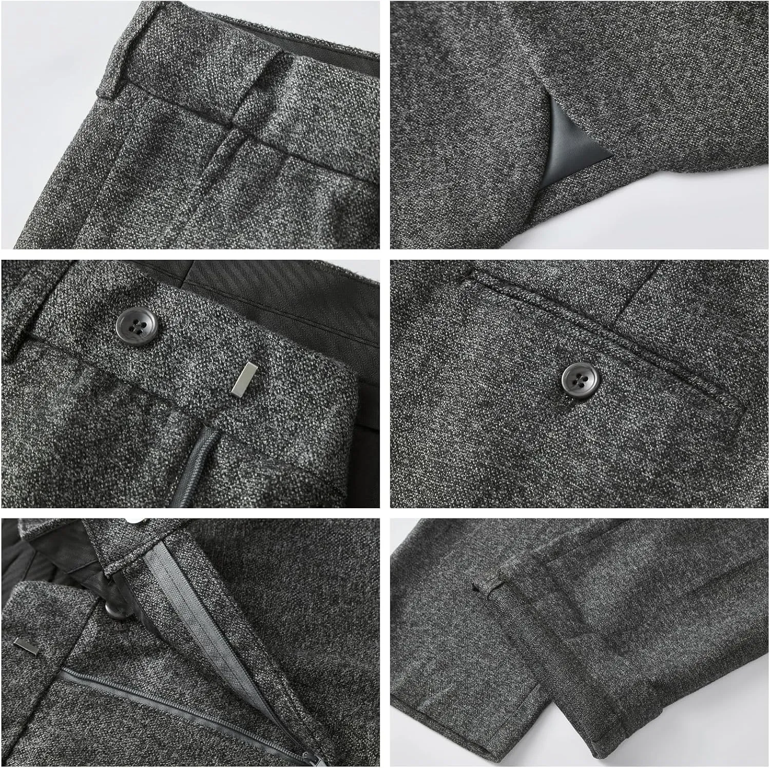 WEEN CHARM Men's Slim Fit 3 Piece Tuxedo Suit One Button Shawl Lapel Blazer Jacket Vest Pants Set