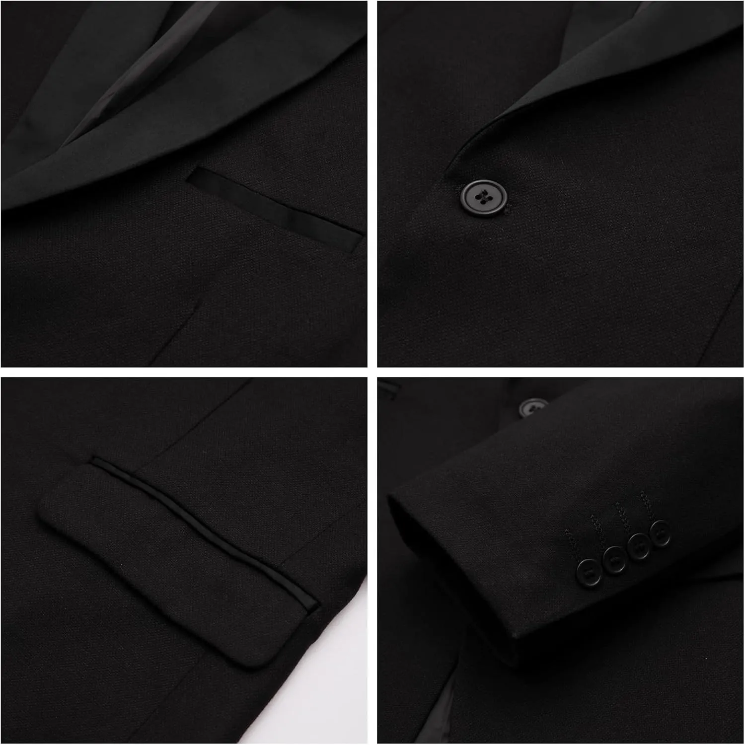 WEEN CHARM Men's Slim Fit 3 Piece Tuxedo Suit One Button Shawl Lapel Blazer Jacket Vest Pants Set