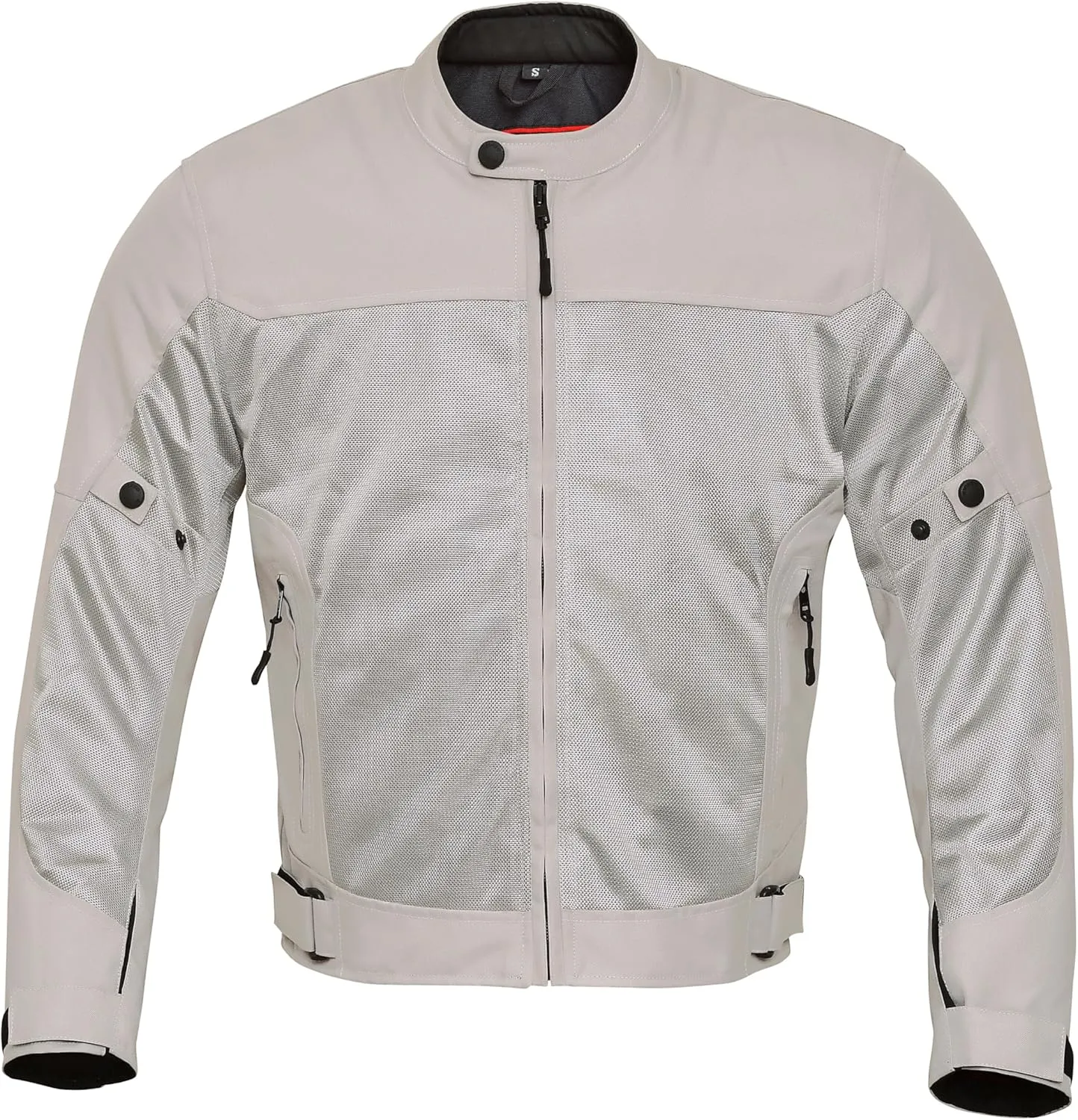 WICKED STOCK Mens Motorcycle Jacket-Air Mesh Biker Jacket Men-Dual Sport Motorcycle Armor-Motorcycle Gear for Men-Gray