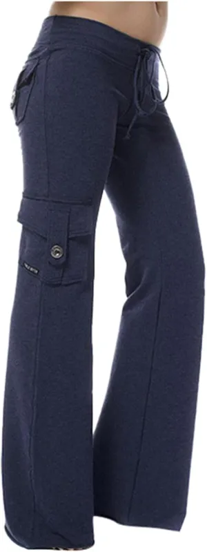 Wide Leg Yoga Pants for Women High Waisted Cargo Bootcut Yoga Pants with Pockets Summer Plus Size Flare Workout Pants