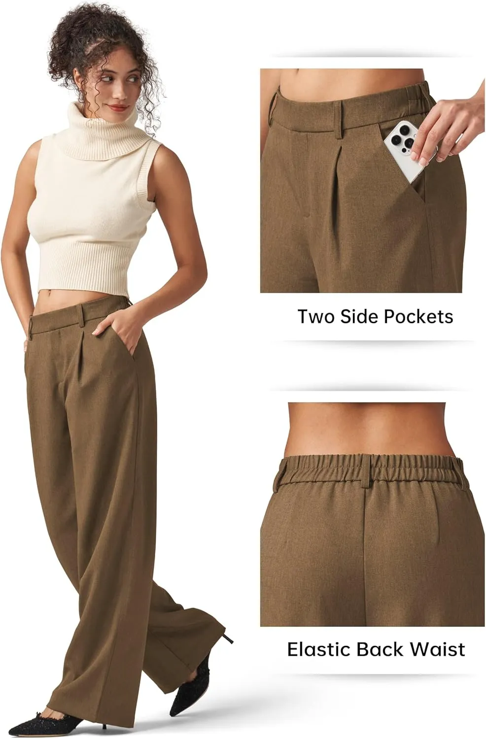Willit Women's Work Pants Wide Leg Dress Pants High Waisted Casual Business Office Pants Slacks 29"/31"