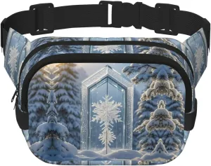 Winter Essence Print Crossbody Waist Bag, Adjustable Everywhere Fanny Packs for Men&Women/Traveling/Outdoors/Hiking