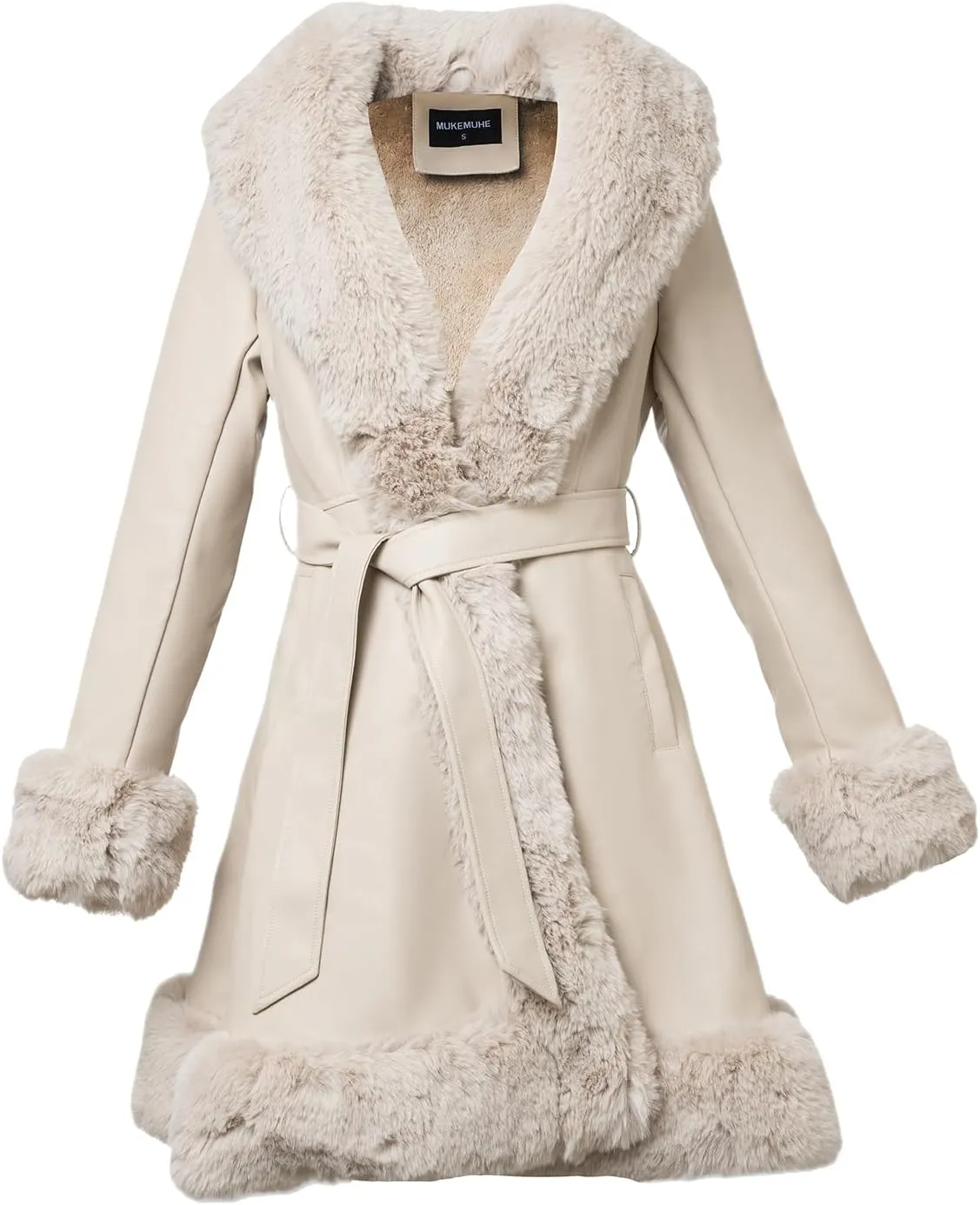 Winter Faux Fur Coats for Women,Faux Fur Leather Jacket Women