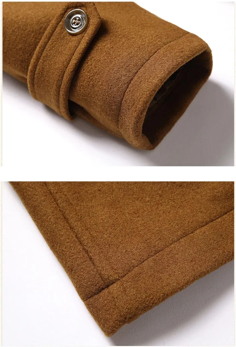 Winter Men's Wool Coats Middle Long Cotton-Padded Thick Warm Woolen Coat Male Trench Coat