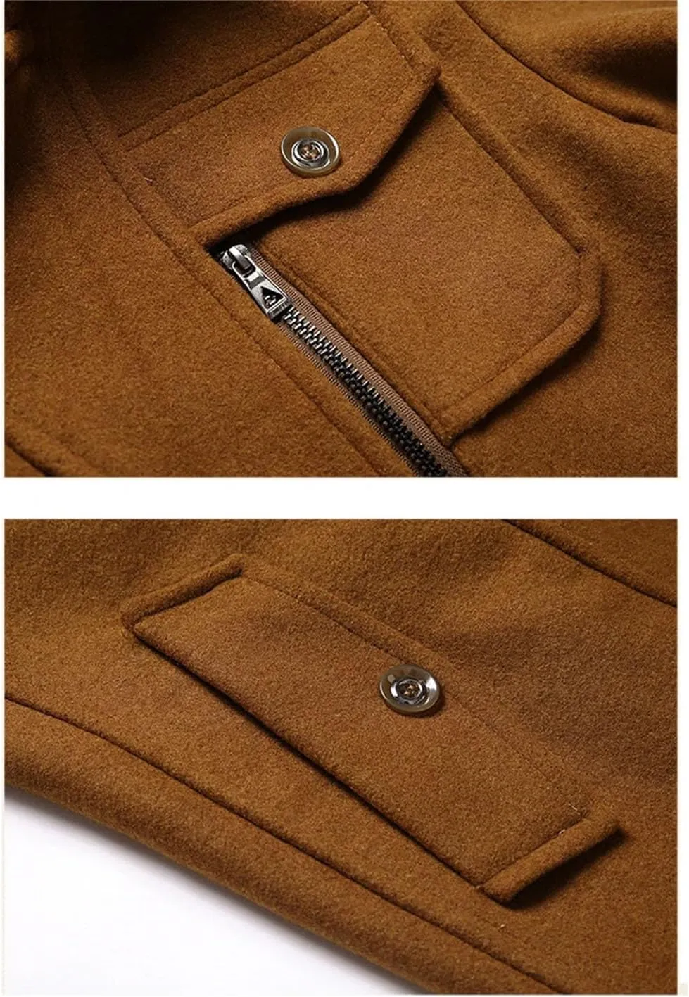 Winter Men's Wool Coats Middle Long Cotton-Padded Thick Warm Woolen Coat Male Trench Coat