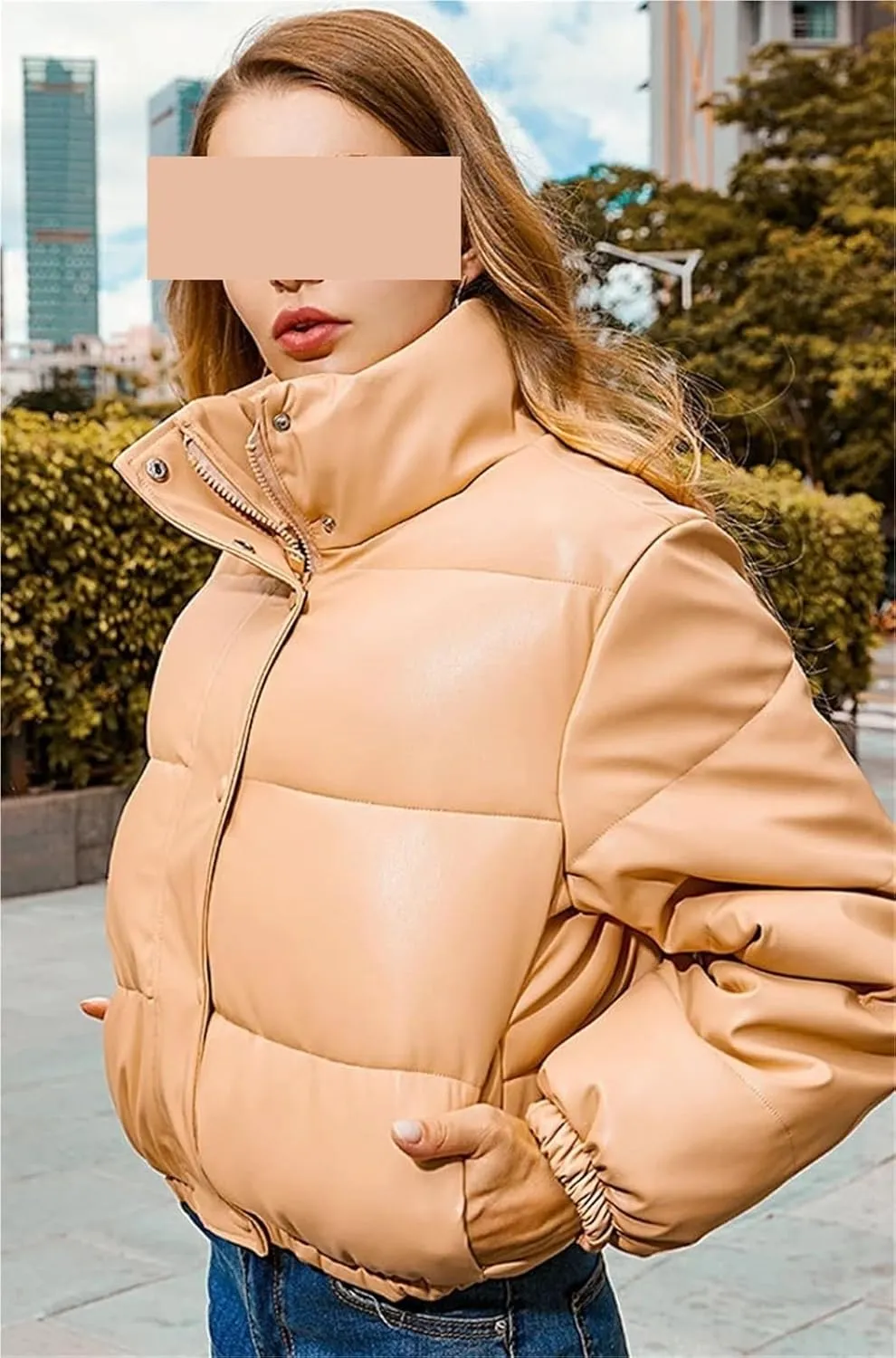 Winter Warm Thick Leather Coats Women Short Cotton Padded Zipper Clothes