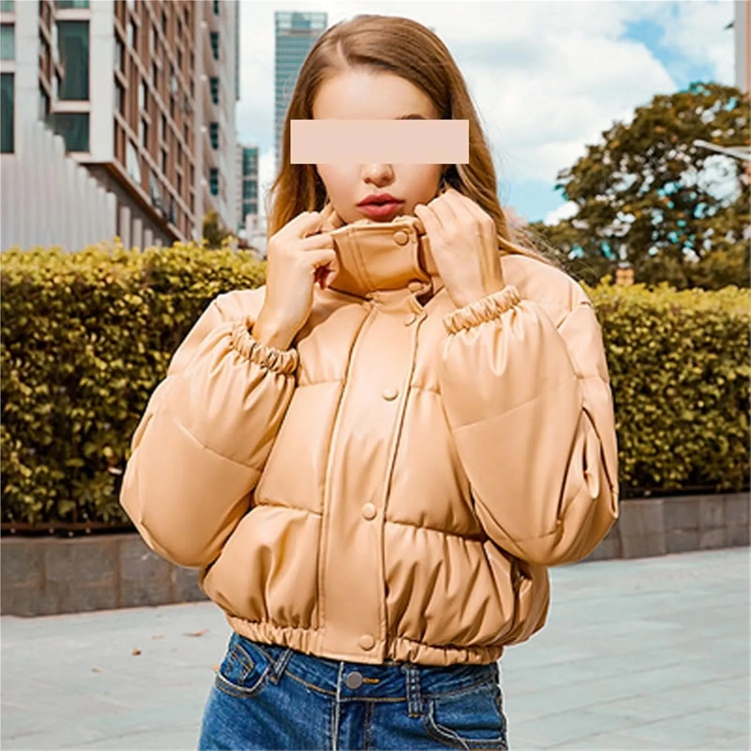 Winter Warm Thick Leather Coats Women Short Cotton Padded Zipper Clothes