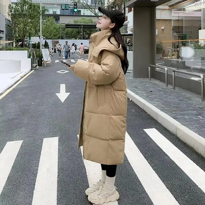 Winter Women Parka Hooded Jackets Thicken Warm Cotton-padded Puffer Coats Casual Long Clothes Loose Outerwear