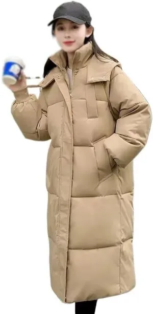 Winter Women Parka Hooded Jackets Thicken Warm Cotton-padded Puffer Coats Casual Long Clothes Loose Outerwear