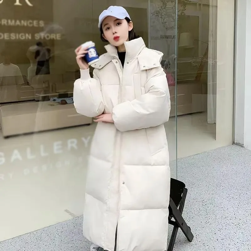 Winter Women Parka Hooded Jackets Thicken Warm Cotton-padded Puffer Coats Casual Long Clothes Loose Outerwear
