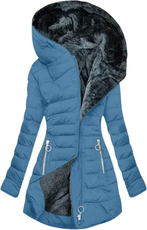 Women Attumn Winter Solid Composite Zipper Long Sleeve Jacket Pocket Outerwear Coat plus Winter Coat