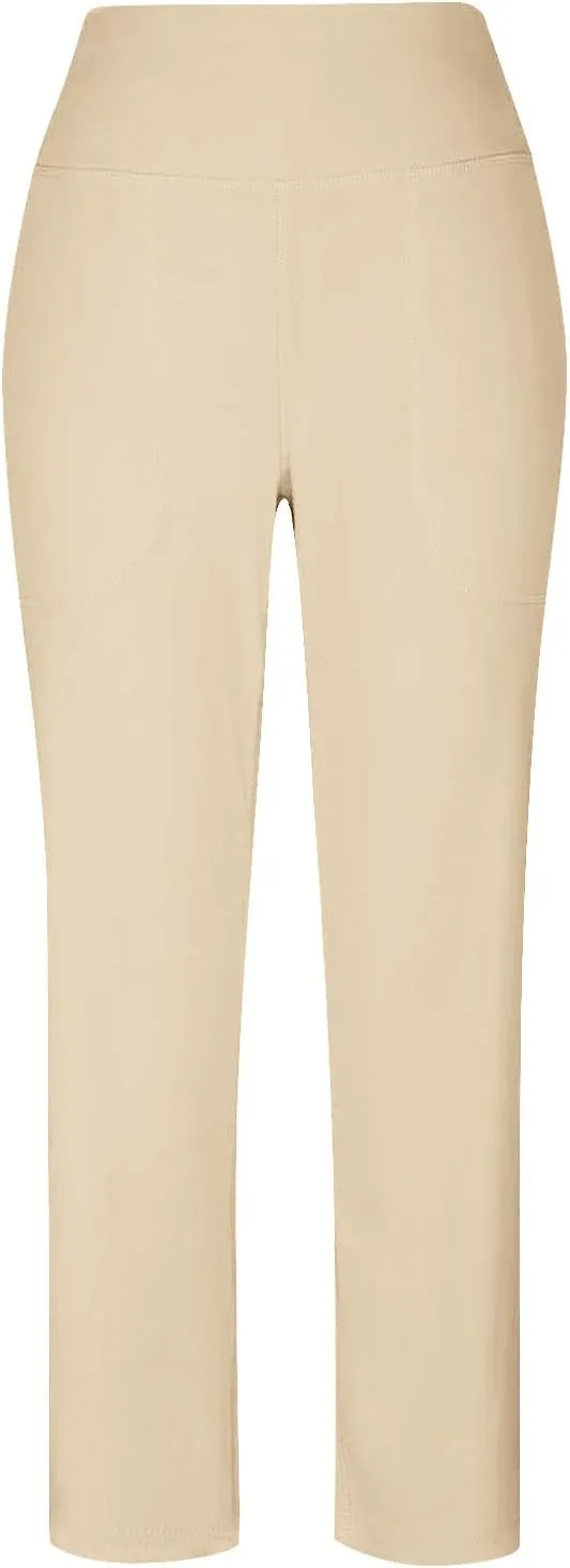 Women Capri Yoga Pants High Waist Wide Leg Lounge Pant with Pockets Tummy Control Stretch Straight Workout Trousers